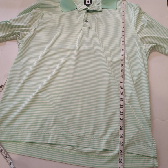 FootJoy Men's Green Striped Polo/Golf Shirt , Size M - Picture 4 of 7